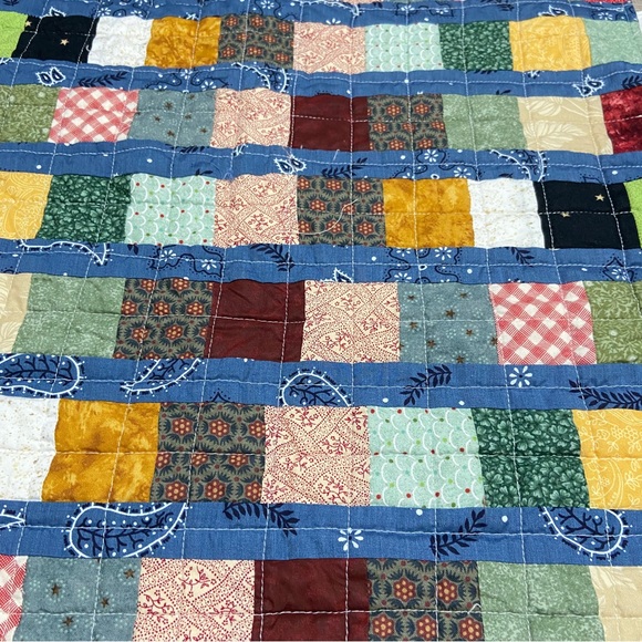 Handmade Handcrafted Baby Quilted Small Blanket Multicolored Peppa Pig - Picture 5 of 8